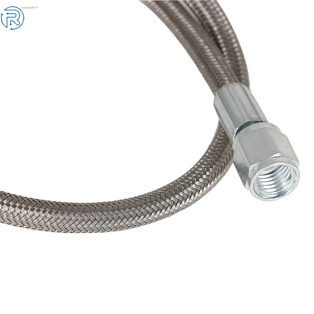 4AN 90 Degree Steel Braided Turbo Oil Feed Line for Universal (24")