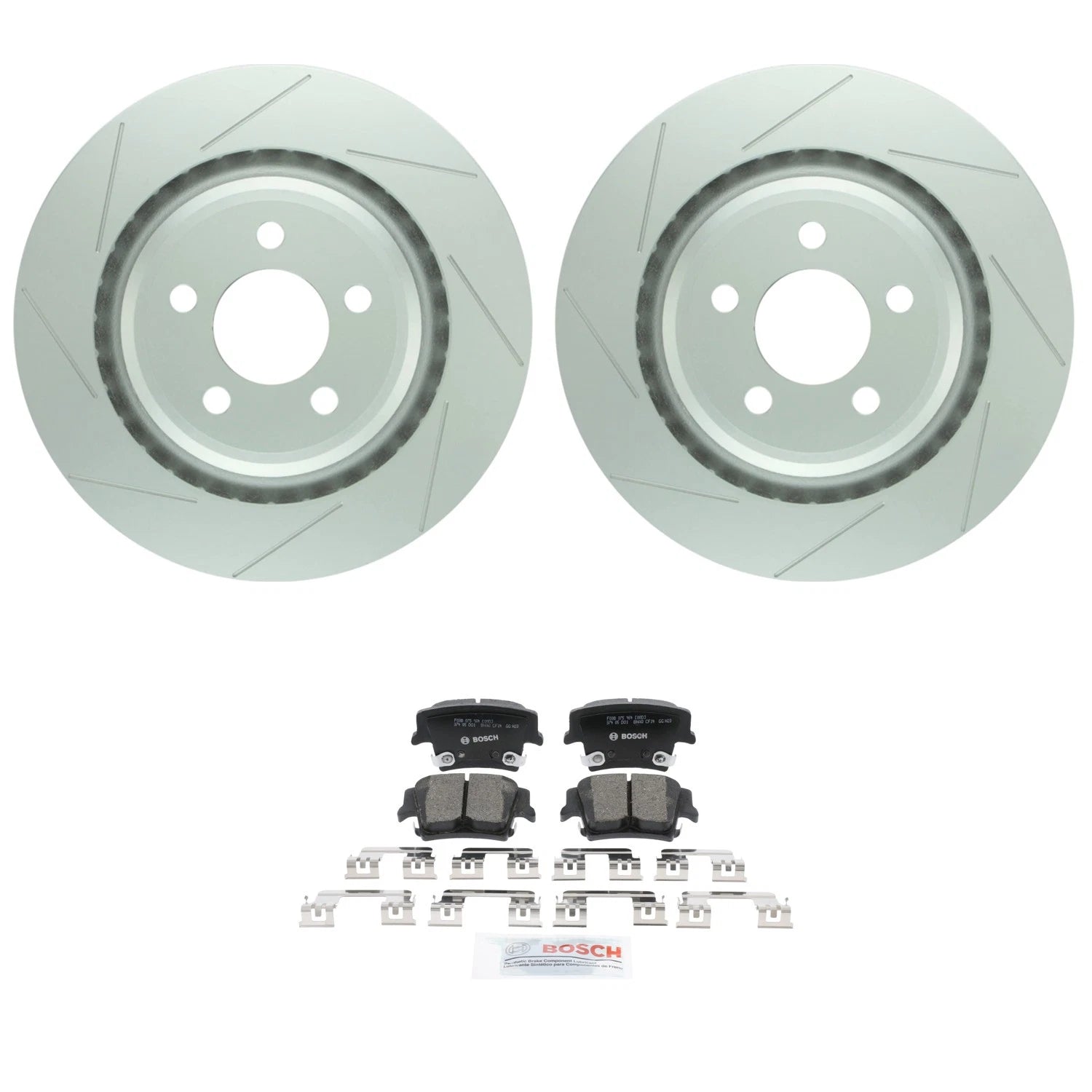 Bosch Rear Quietcast Rotors & Ceramic Disc Brake Pad Kit for Dodge Charger (RWD)