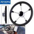 13.5" Black Stainless Steel Boat Steering Wheel for Marine Applications