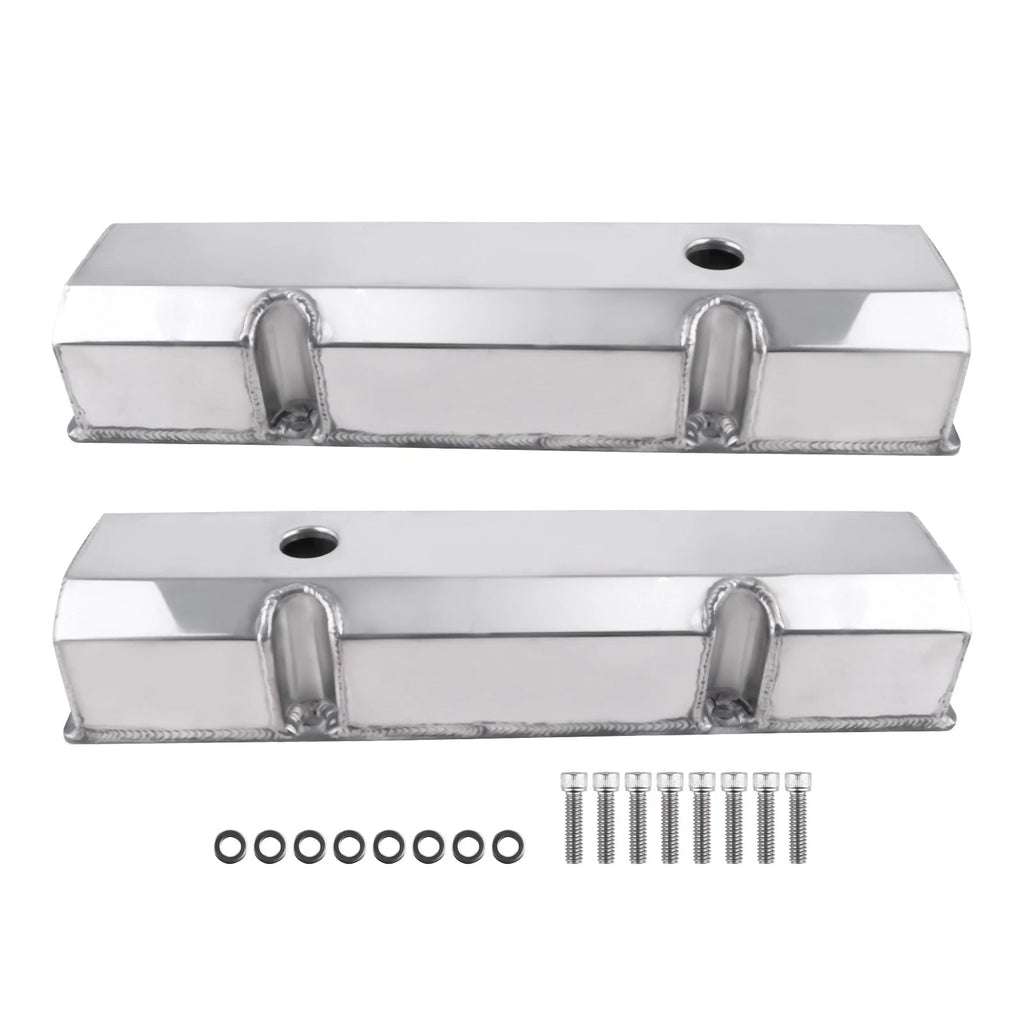 Fabricated Aluminum Valve Covers with Bolts for Small Block Chevy 283-327