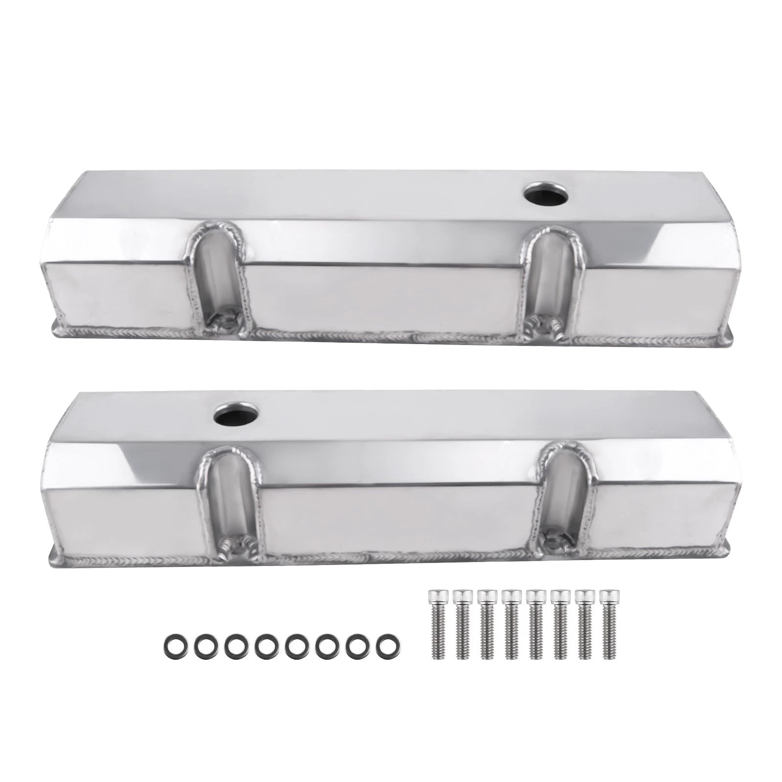 Fabricated Aluminum Valve Covers with Bolts for Small Block Chevy 283-327