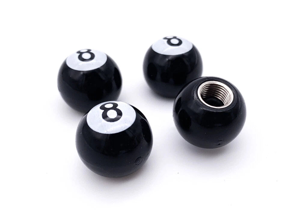 Valve Stem Caps Tire Wheel Set for Hot Rod Car Truck ATV (Black/White)