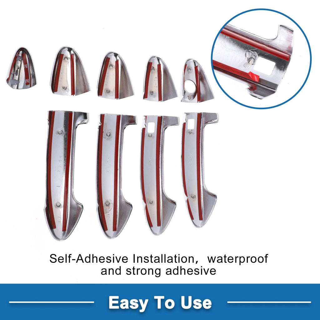 Door Handle Cover Trim for Ford Fiesta (2009–2012) Silver Tone
