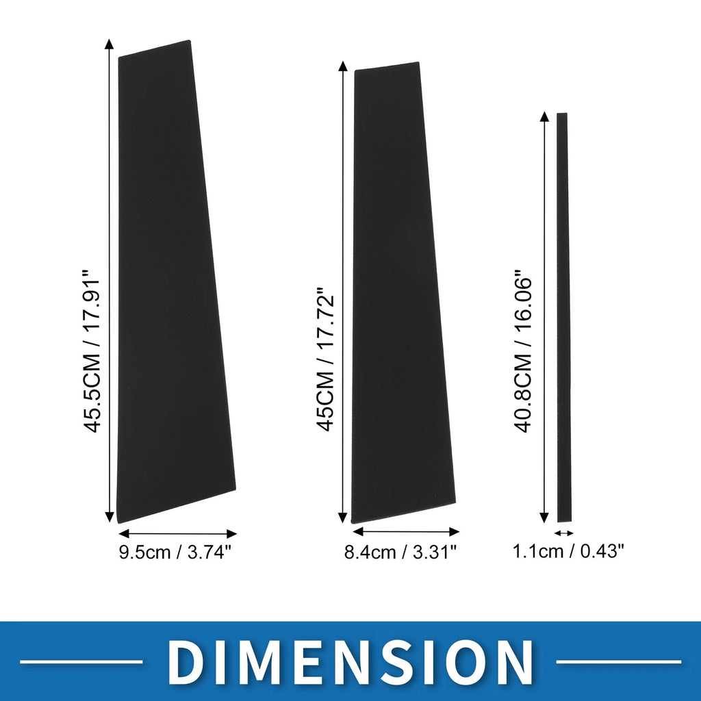 6 Pcs Door Pillar Window Trim for Toyota Fortuner (2016–2023) Black