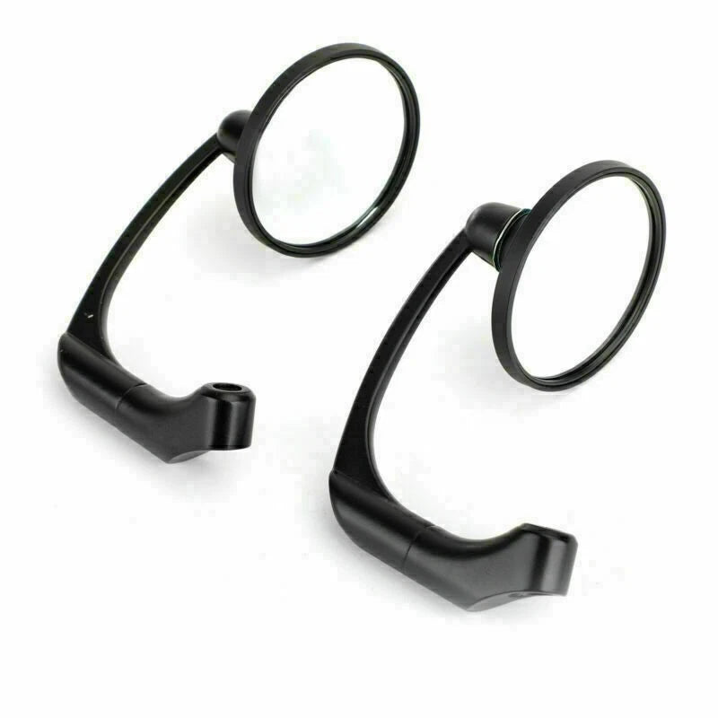 Pair of L-Bar Round Rear View Mirrors for Universal Motorcycle (8/10mm)