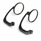 Pair of L-Bar Round Rear View Mirrors for Universal Motorcycle (8/10mm)