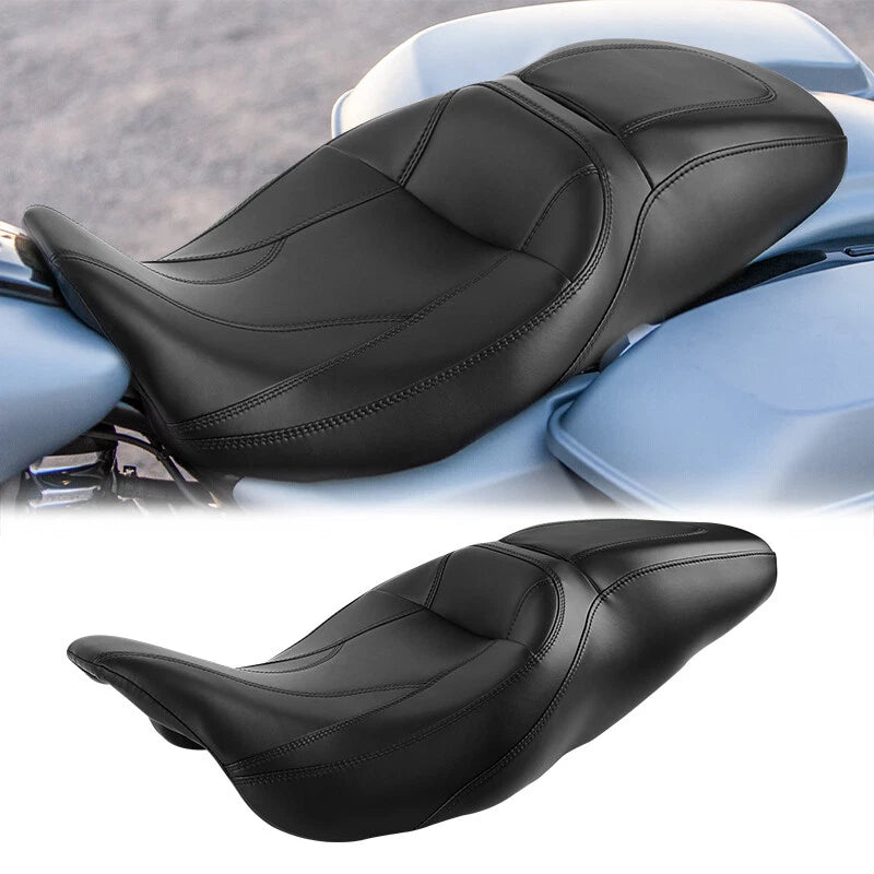 Black Driver Passenger Seat for Harley Touring CVO Road Electra Glide (2009–2023)