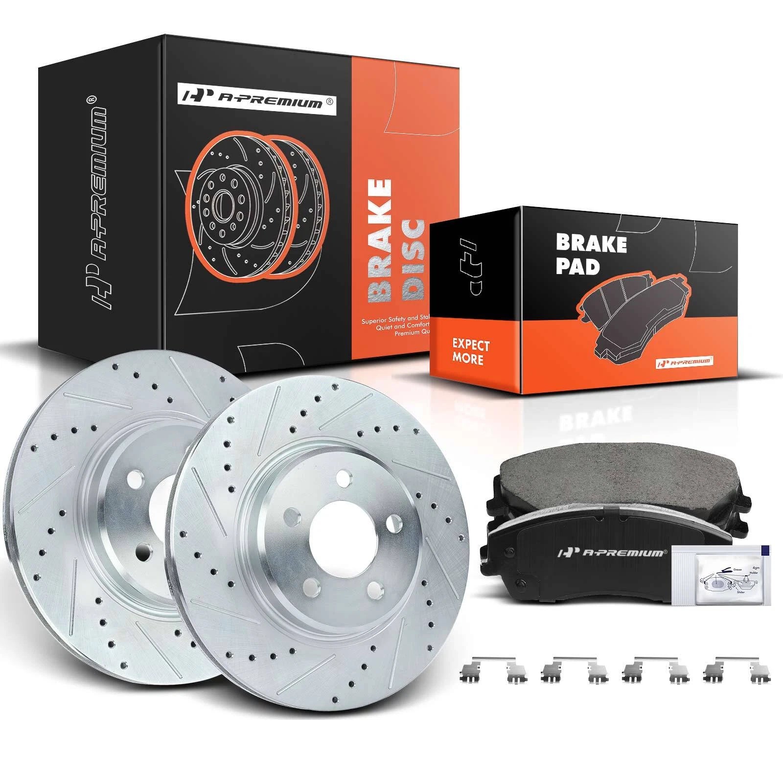Front Drilled Brake Rotors & Ceramic Pads for Chrysler 300 (2005–2023)