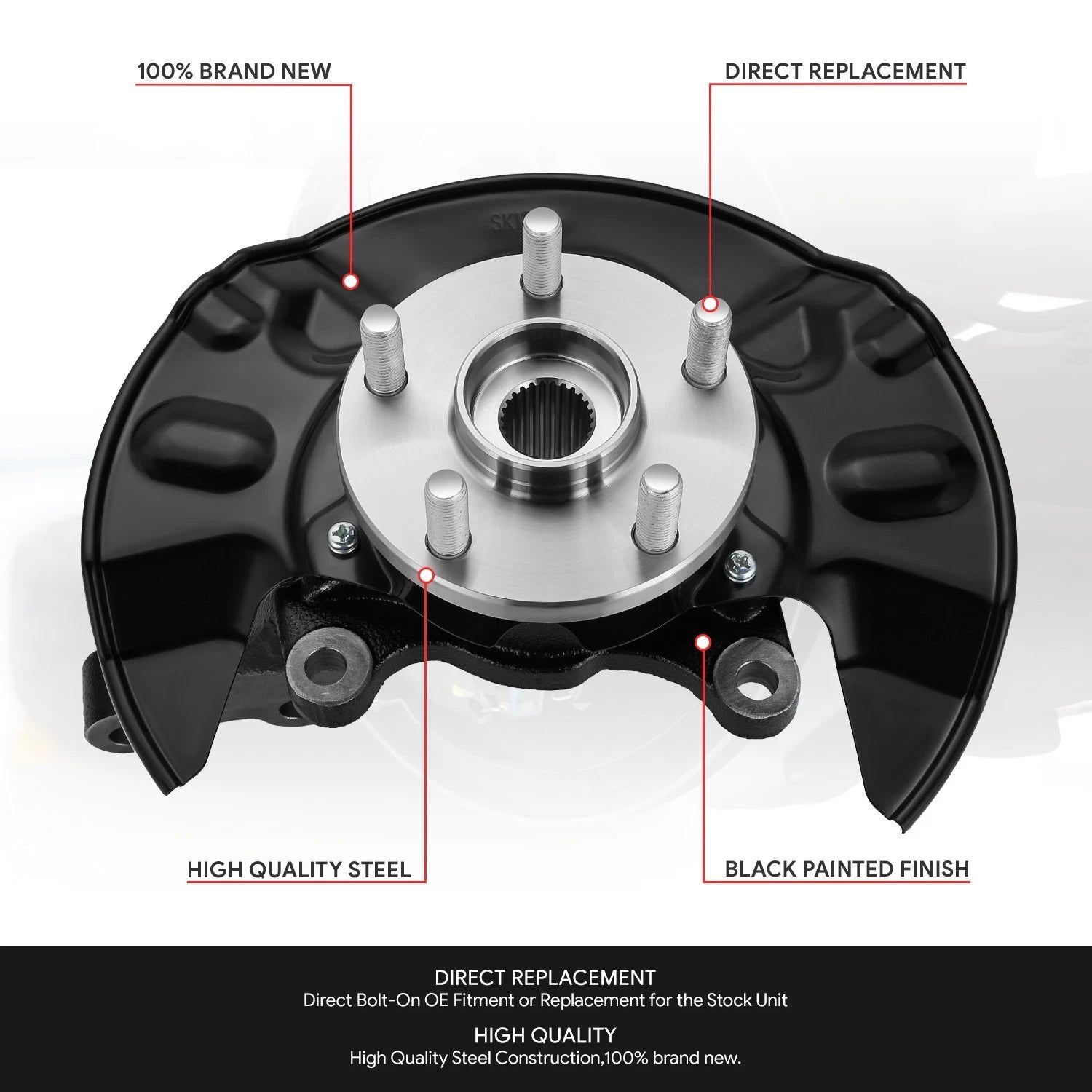 Front Left Driver Loaded Wheel Bearing Knuckle Assembly for Toyota Corolla (2003–2008)