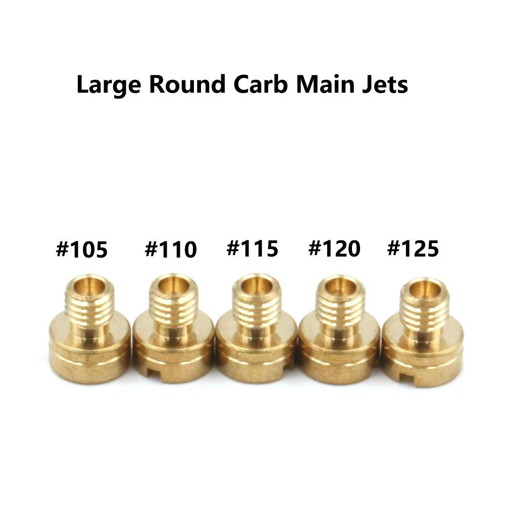 5pcs Large Round Main Jets for Mikuni N100/604 Carburetor (#105 #110 #115 #120 #125)