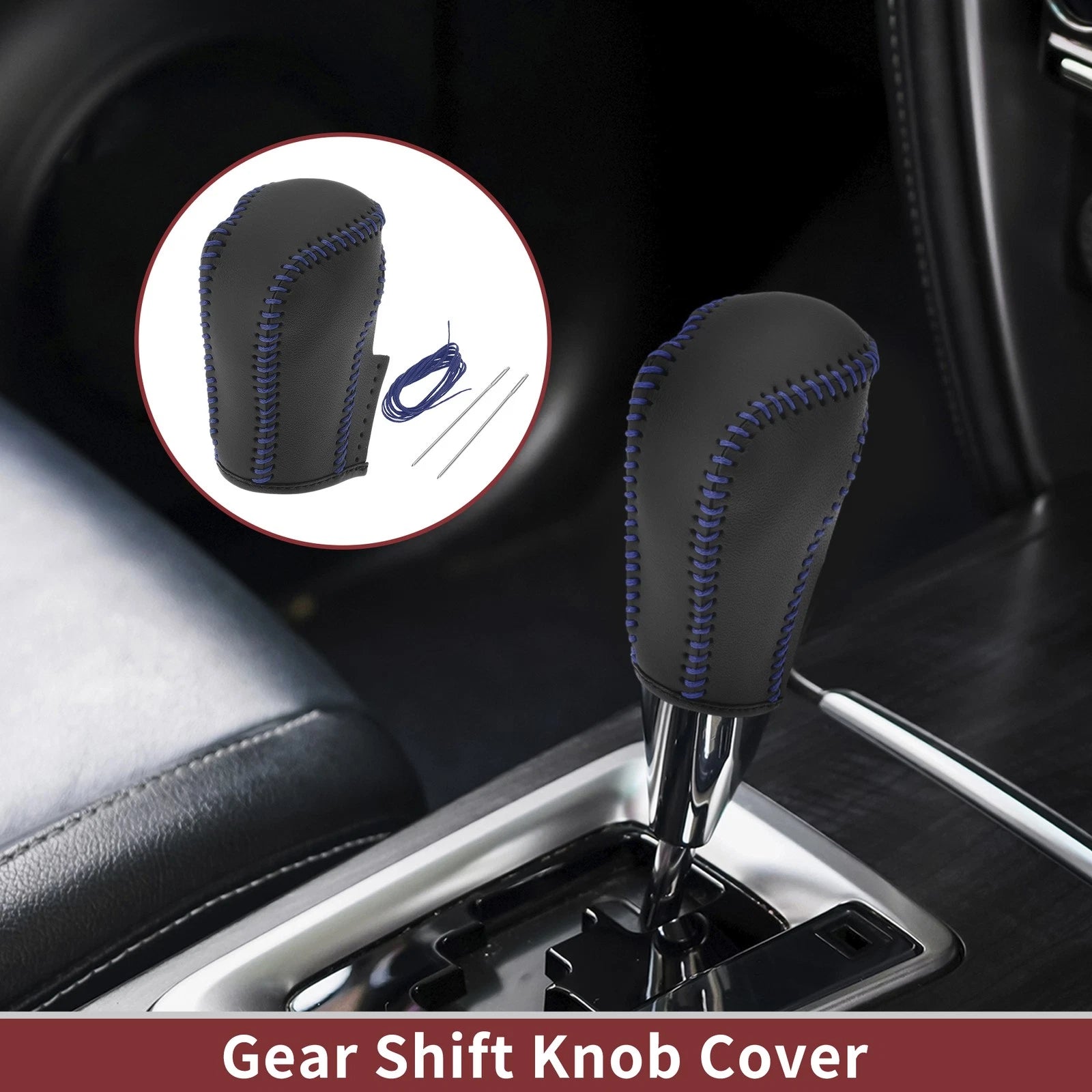 1Pc Gear Shift Knob Cover for Honda Inspire (2023) Blue Faux Leather