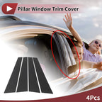 Door Pillar Window Trim for BMW 7-Series Carbon Fiber Black