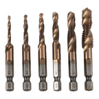 6 Piece Cobalt Drill Bit Set for Stainless Steel (Sizes Marked)