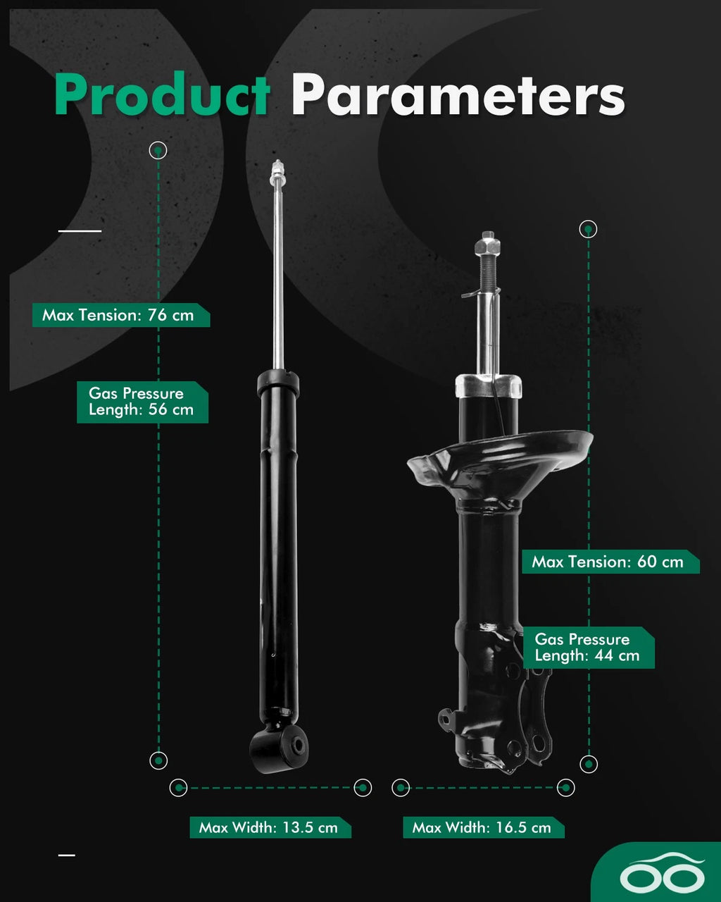 Front Rear Shocks Struts for Volkswagen Golf Cabrio Corrado Jetta (1990–1999)