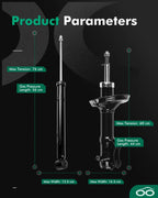 Front Rear Shocks Struts for Volkswagen Golf Cabrio Corrado Jetta (1990–1999)
