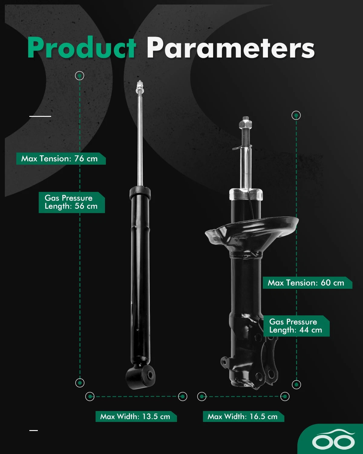 Front Rear Shocks Struts for Volkswagen Golf Cabrio Corrado Jetta (1990–1999)