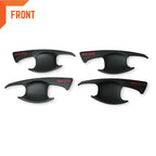 Matte Black Red 4 Door Handle Insert Bowl Cup Trim for Toyota Hilux (15-22)