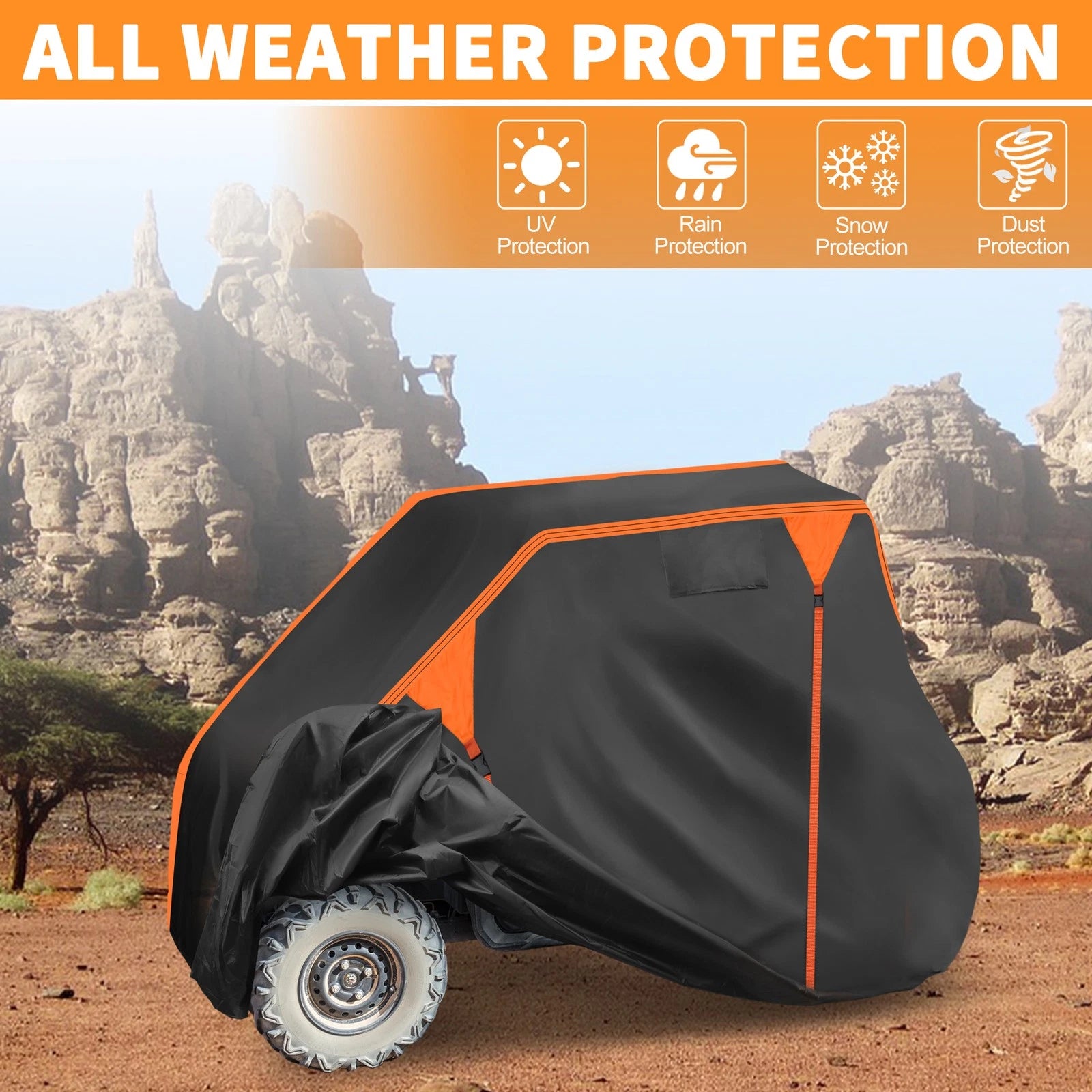 Waterproof UTV Cover for Honda Pioneer 500 (2016–2023) 210D PU Black