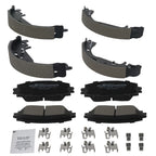Set of 4 Ceramic Brake Pads and Drum Shoes for Toyota Yaris (2006–2014) D1184