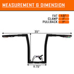 12" Prewired Handlebar 1.5" 32mm for Harley Road Glide (2008–2013)