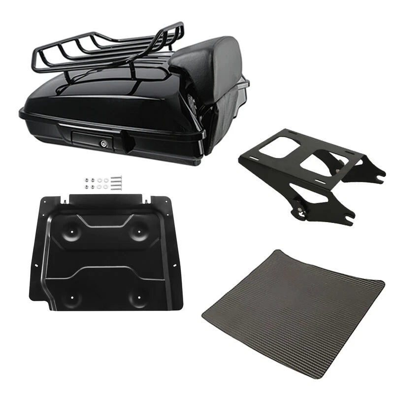 Trunk Backrest Pad Mount Rack Plate for Harley Street Glide (2014–2023)