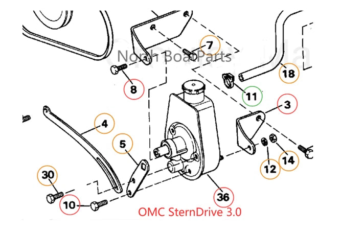 Power Steering Pump for Mercruiser Volvo Penta OMC 4.3L 5.0L 5.7L 7.4L