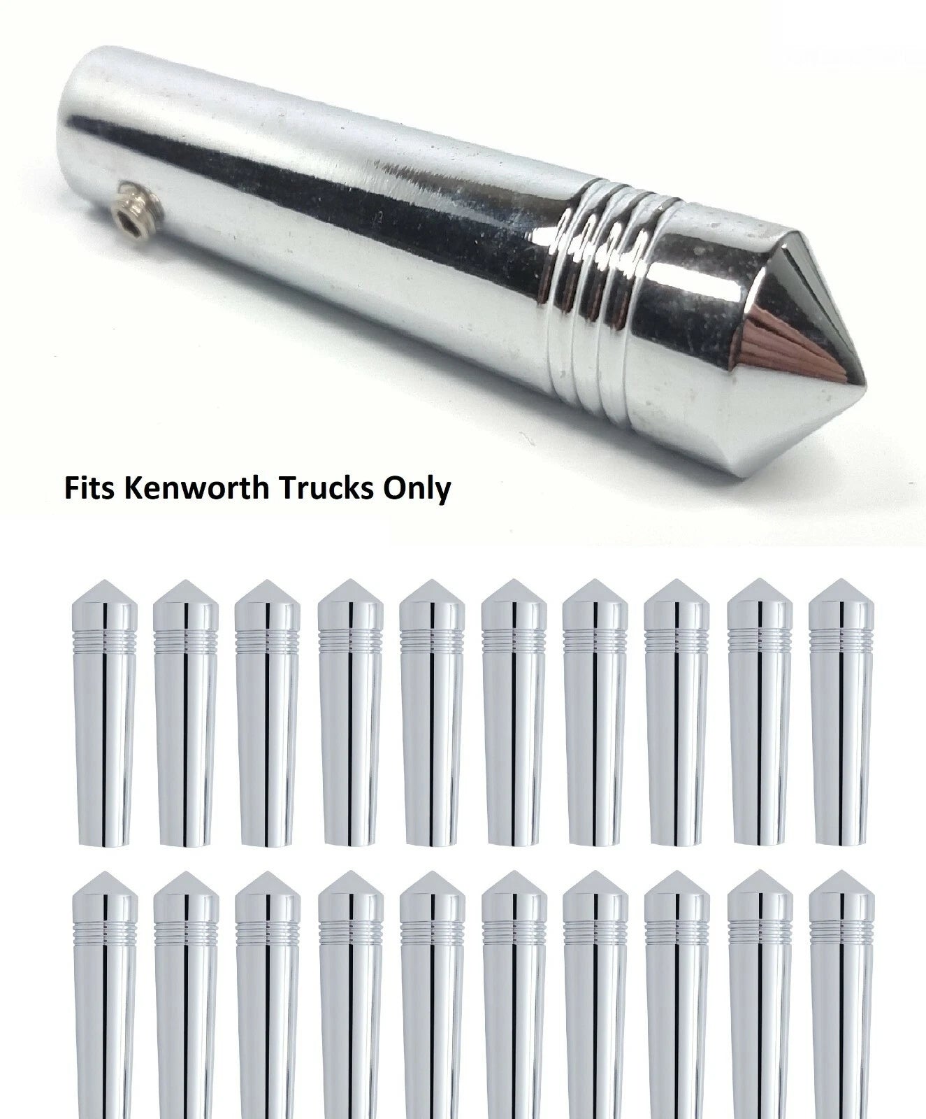 Pointed Toggle Switch Extension Chrome Metal 1-7/8 for Kenworth (2006–2026)