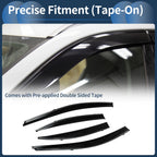 Set of 4 Window Deflectors for Honda Civic Sedan (2012) - Black Vent Visors