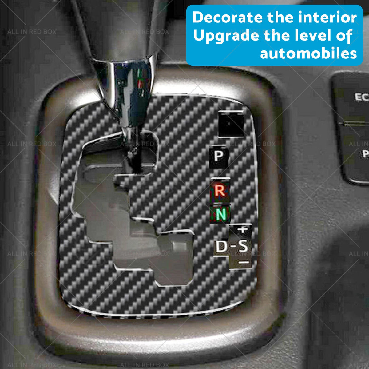 Carbon Fiber Gear Shift Sticker Trim for Toyota Hilux Revo (2015–2023) RHD