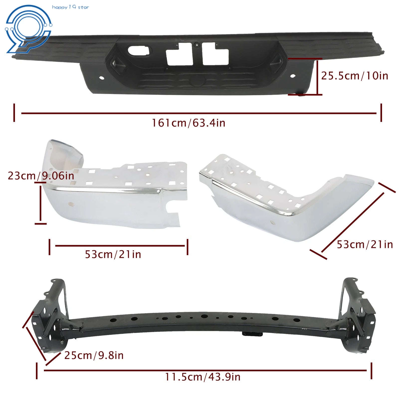 Steel Chrome Rear Step Bumper for Toyota Tundra (2014–2021)