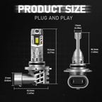 2X 9006 HB4 LED Headlights Low Beam Bulb 36000LM 6000K White Light