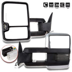 Set of 2 Power Chrome Smoke LED Signal Towing Mirrors for GMC 1500 2500 3500 (1988–1998)