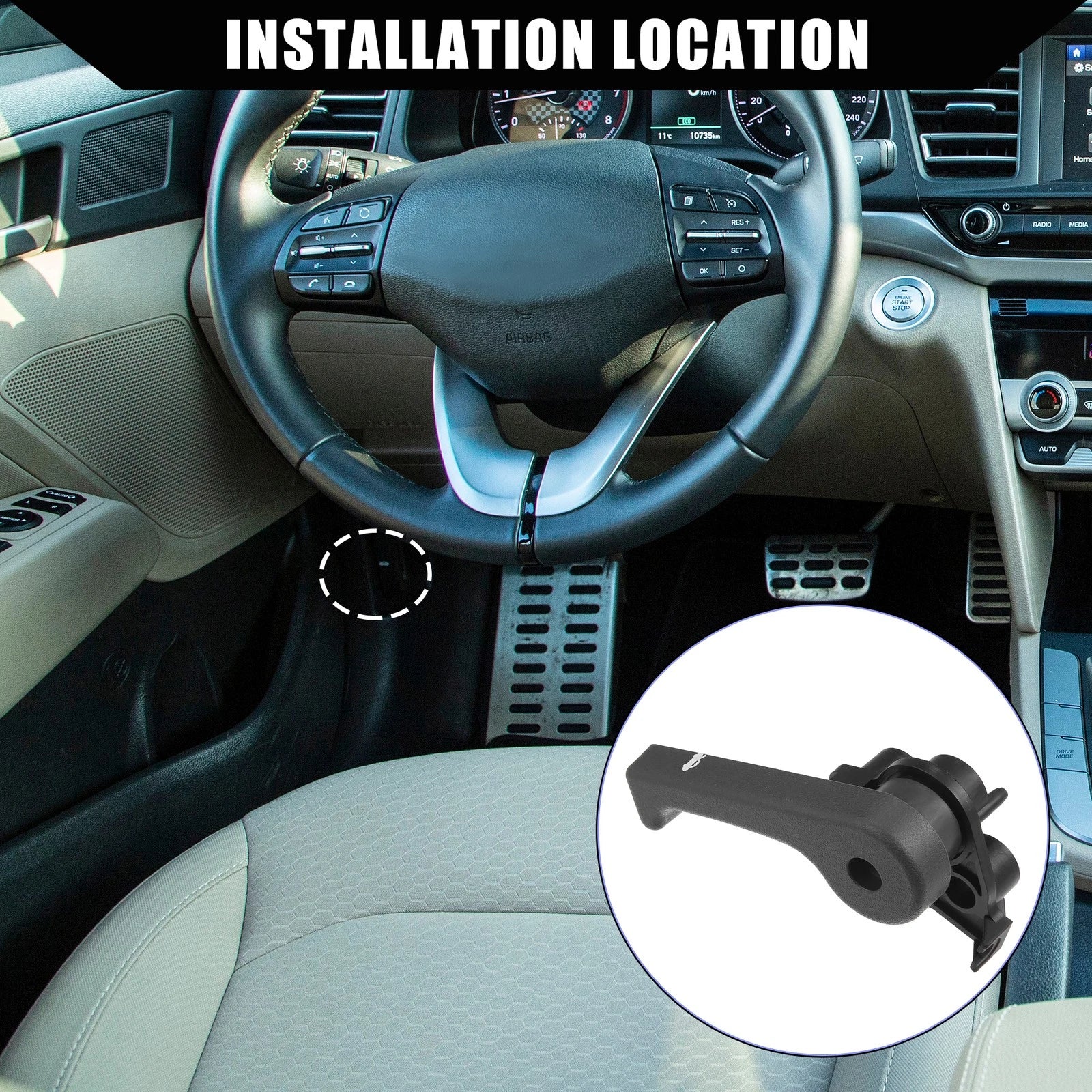 Set of 1 Front Bonnet Hood Open Handle for Kia Forte (2010–2020) 81180-2H000