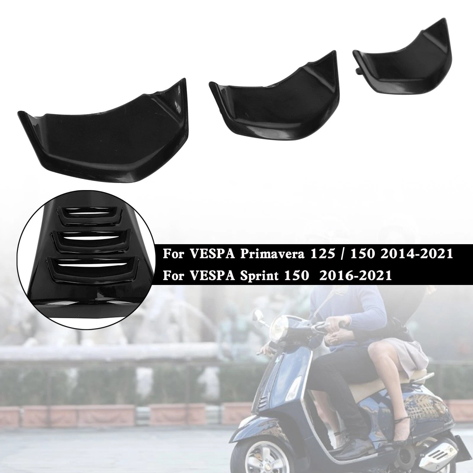 Front Decorative Horn Cover for Vespa Sprint Primavera 125/150 (2014–2021) Black