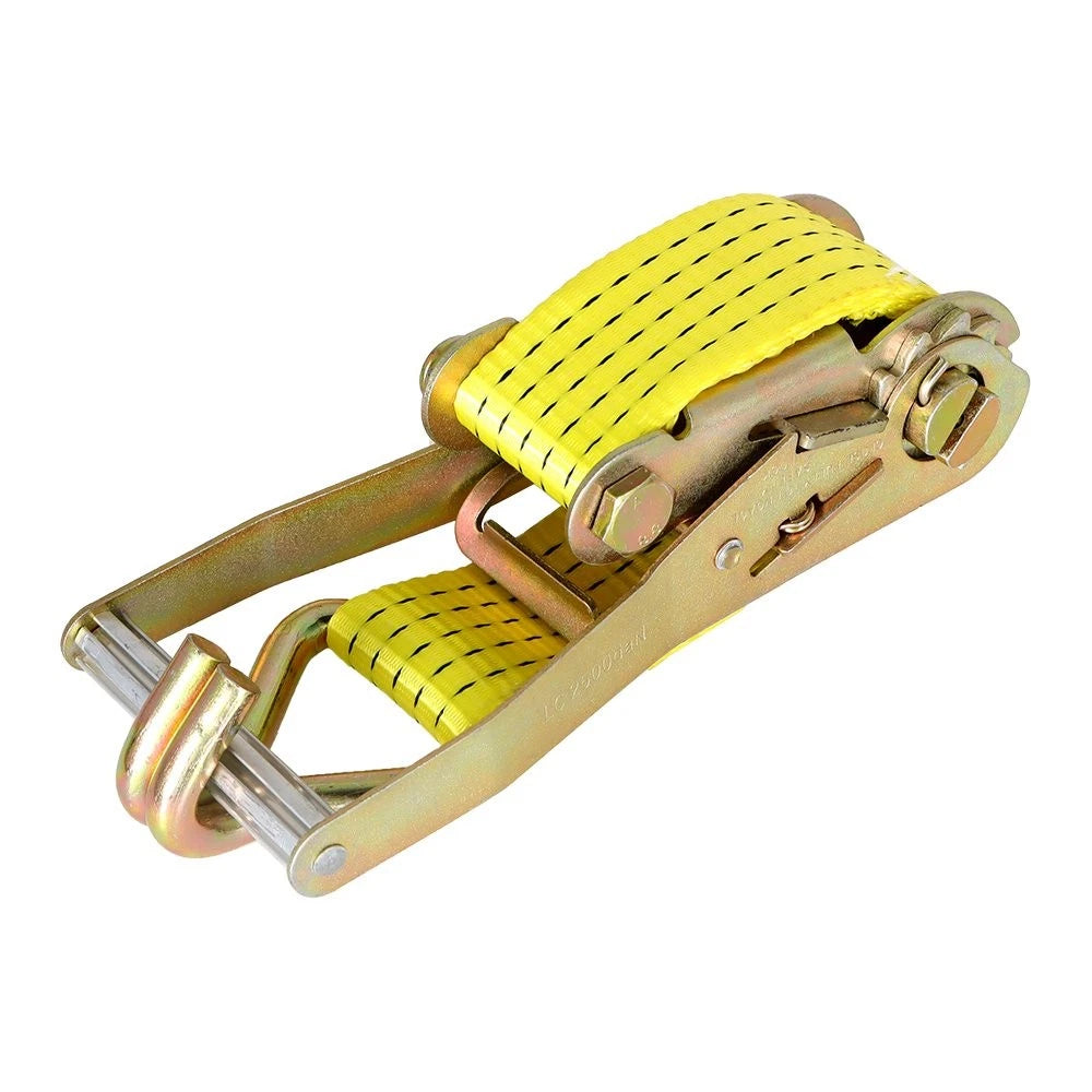 Set of 8 Ratchet Straps with J Hook 2 In x 15 Ft Heavy Duty Tie Downs