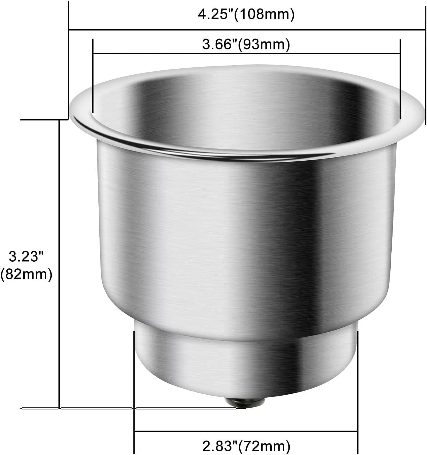5 Pack Stainless Steel Cup Drink Holder for Marine Boat RV Camper