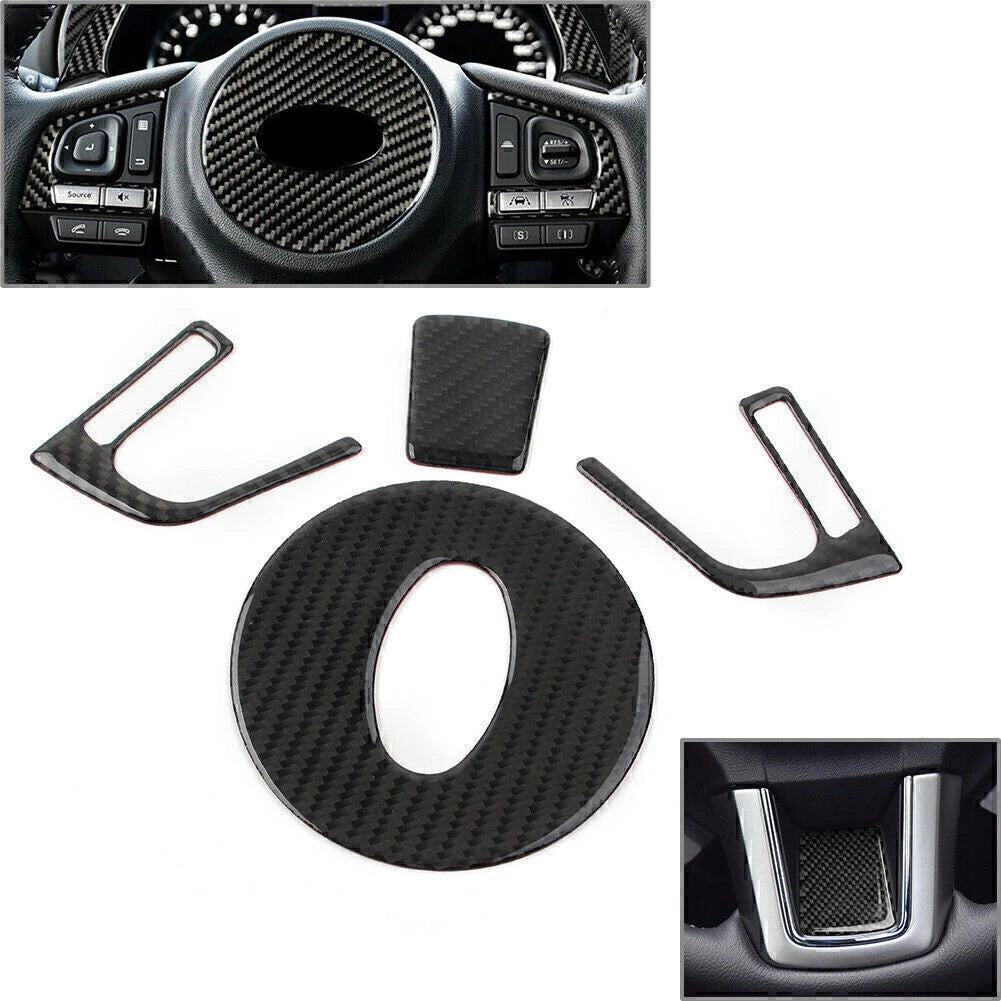 Set of 4 Carbon Fiber Steering Wheel Covers for Subaru Forester (2013–2018)