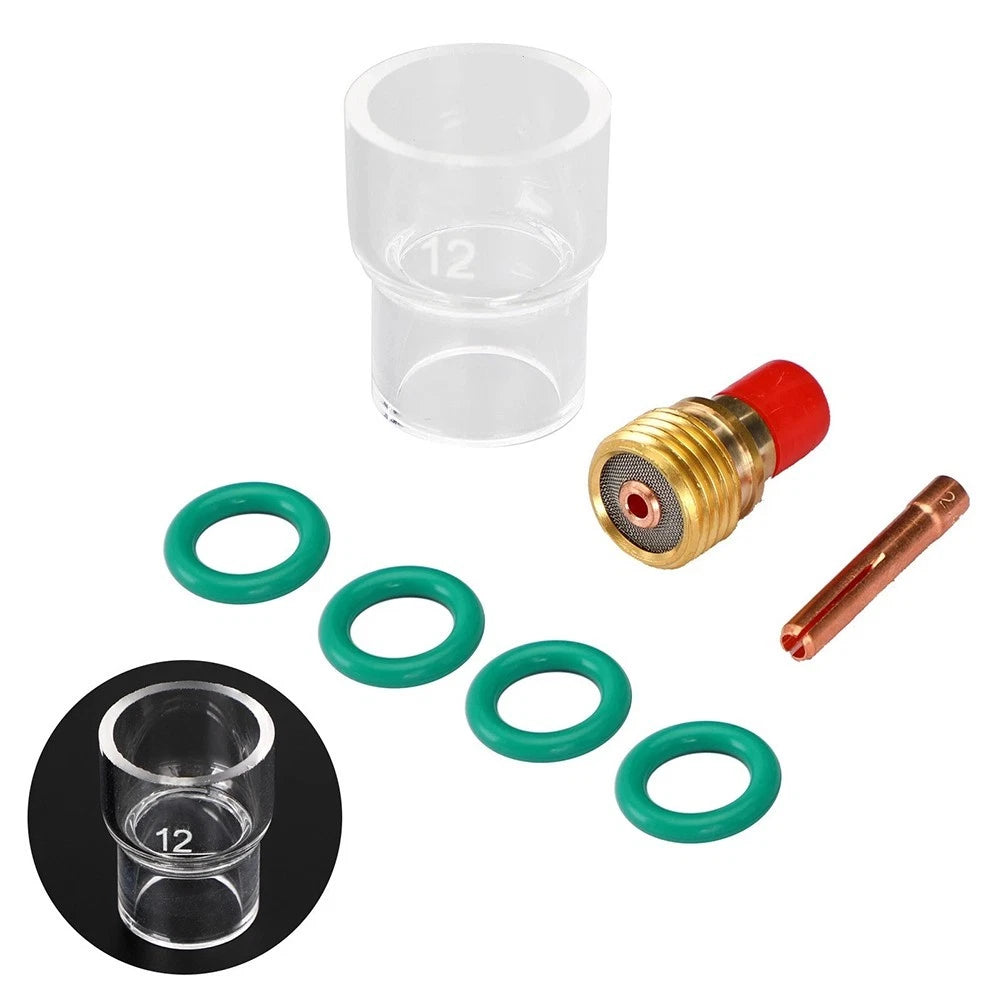 7pcs TIG Welding Torch Accessory Set for WP 92025 (Gas Lens Glass Cup)