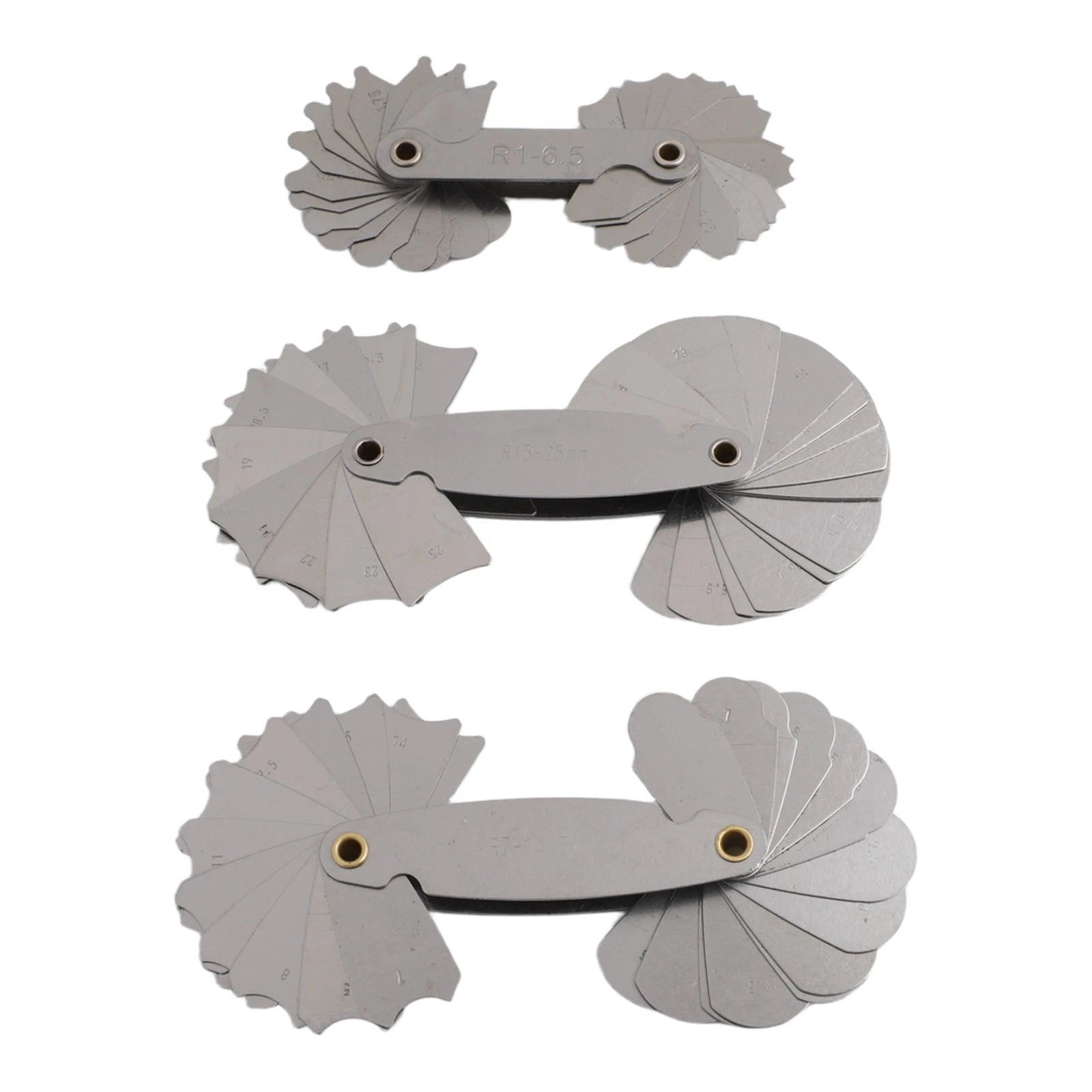 3pcs Stainless Steel Radius Gauge Set for Accurate Concave Measurement