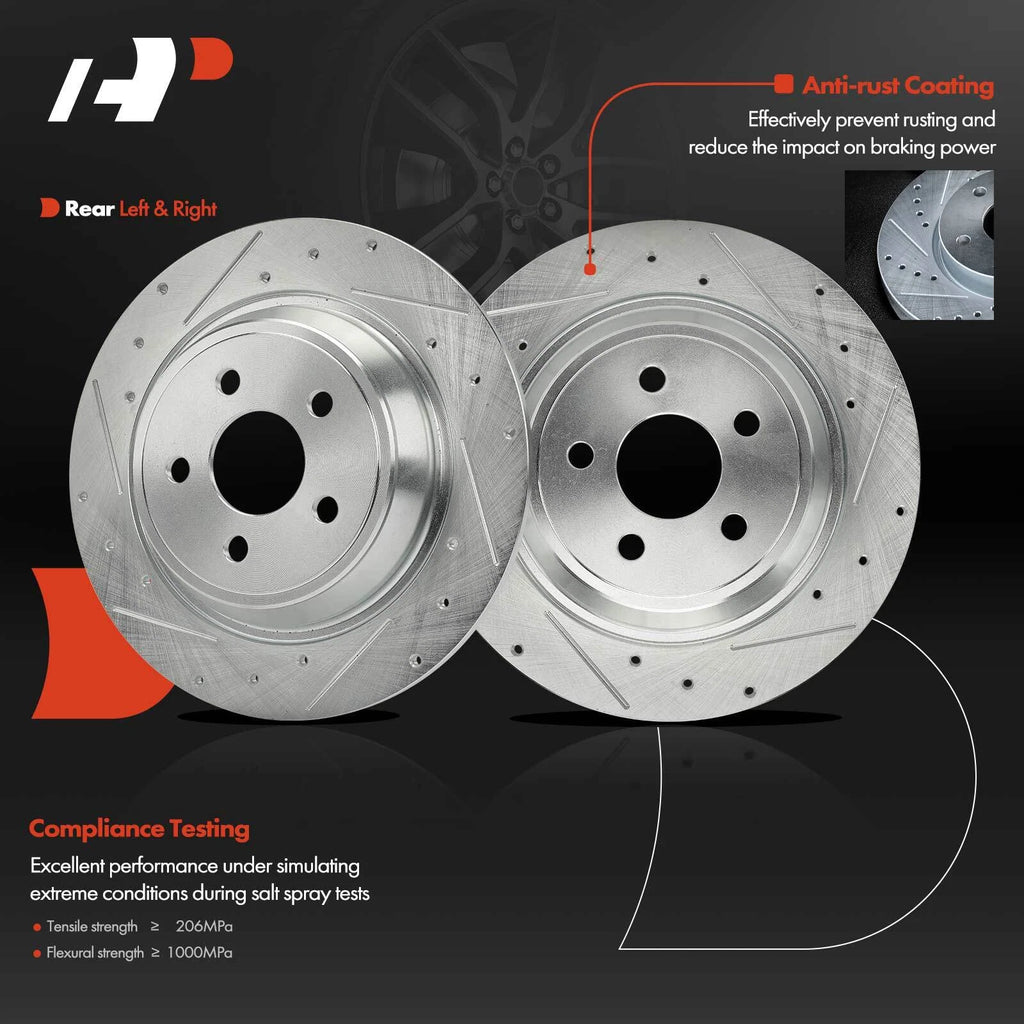 Rear Side Drilled Brake Rotor for Ford Fusion (2017–2019) Edge (2015–2022)