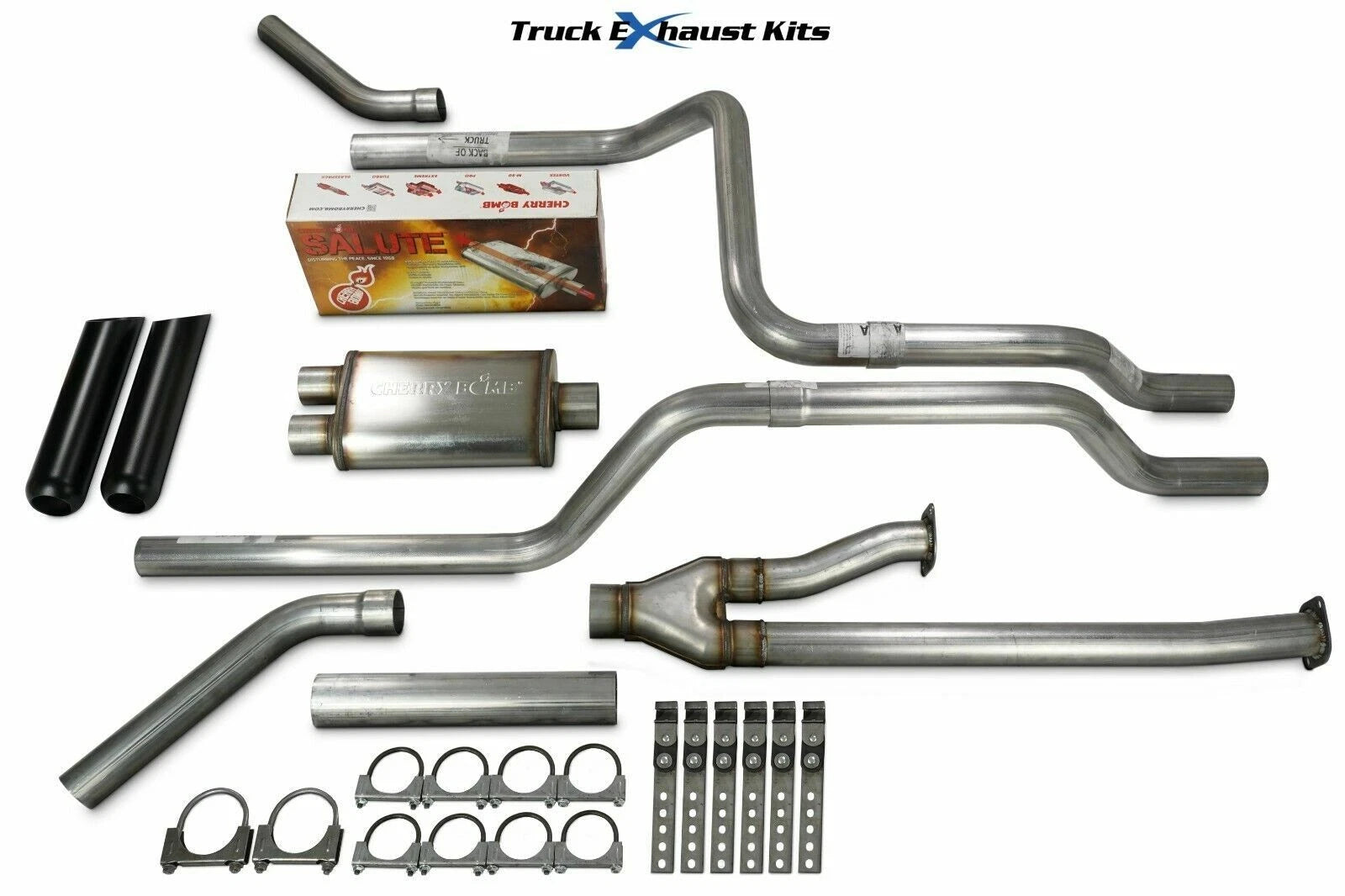 2.5" Dual Exhaust Kit for Toyota Tundra (2009–2013) Black Tip