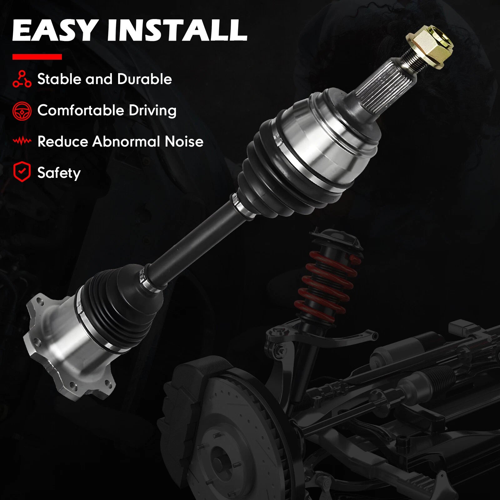 Set of 2 CV Axle Shafts for Chevy GMC Silverado Sierra 1500 (2007–2014)