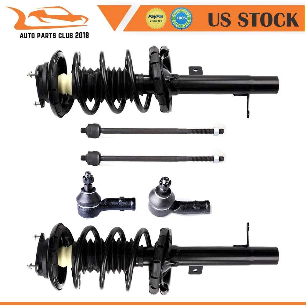 Front Struts Spring Assembly & Inner Outer Tie Rod for Ford Focus (2000–2004)