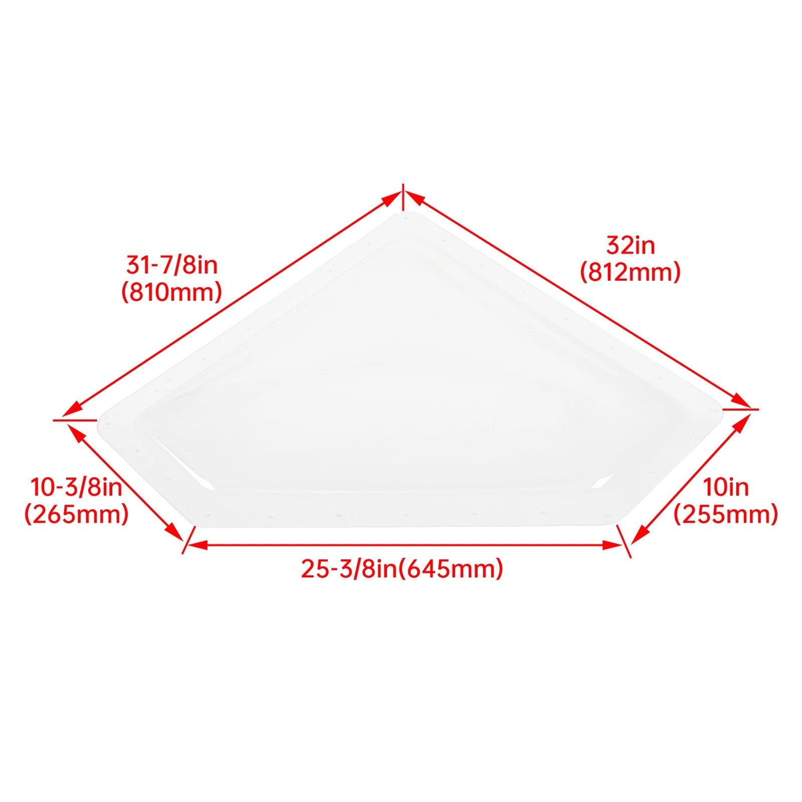 32" x 10" Clear Plastic Skylight Cover for Travel Trailer RV