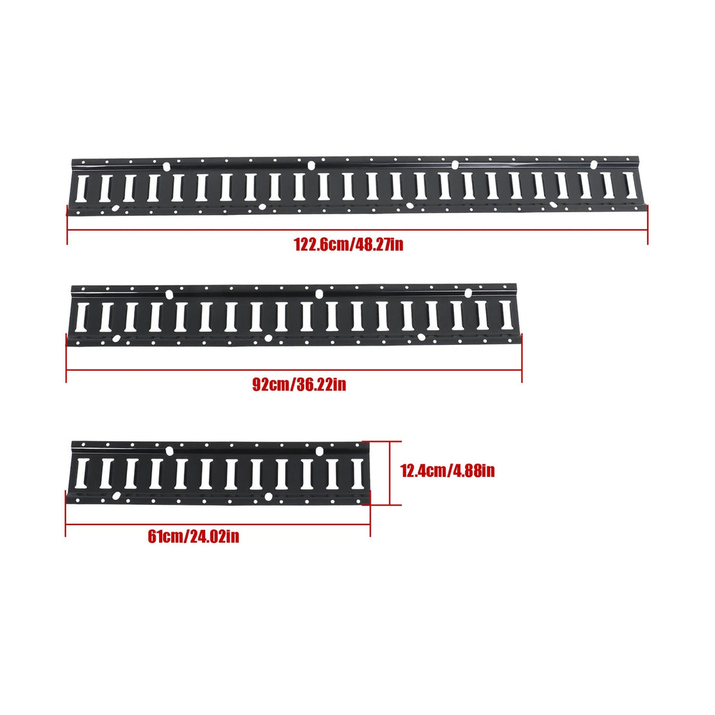 22 Piece E Track Tie Down Rail Kit for Universal Applications (Carbon Steel)
