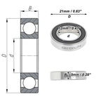 Deep Groove Ball Bearing P4 for Scooter Skateboard Wheel (12x21x5mm)