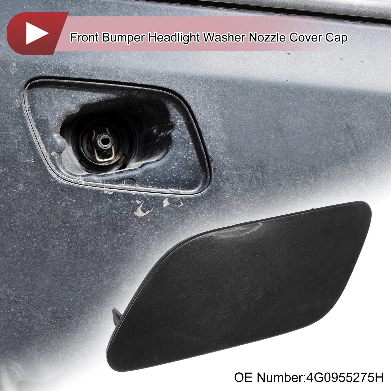 Front Left Washer Nozzle Cover Cap for Audi A6 (C7) (2015–2018) 1 Pcs