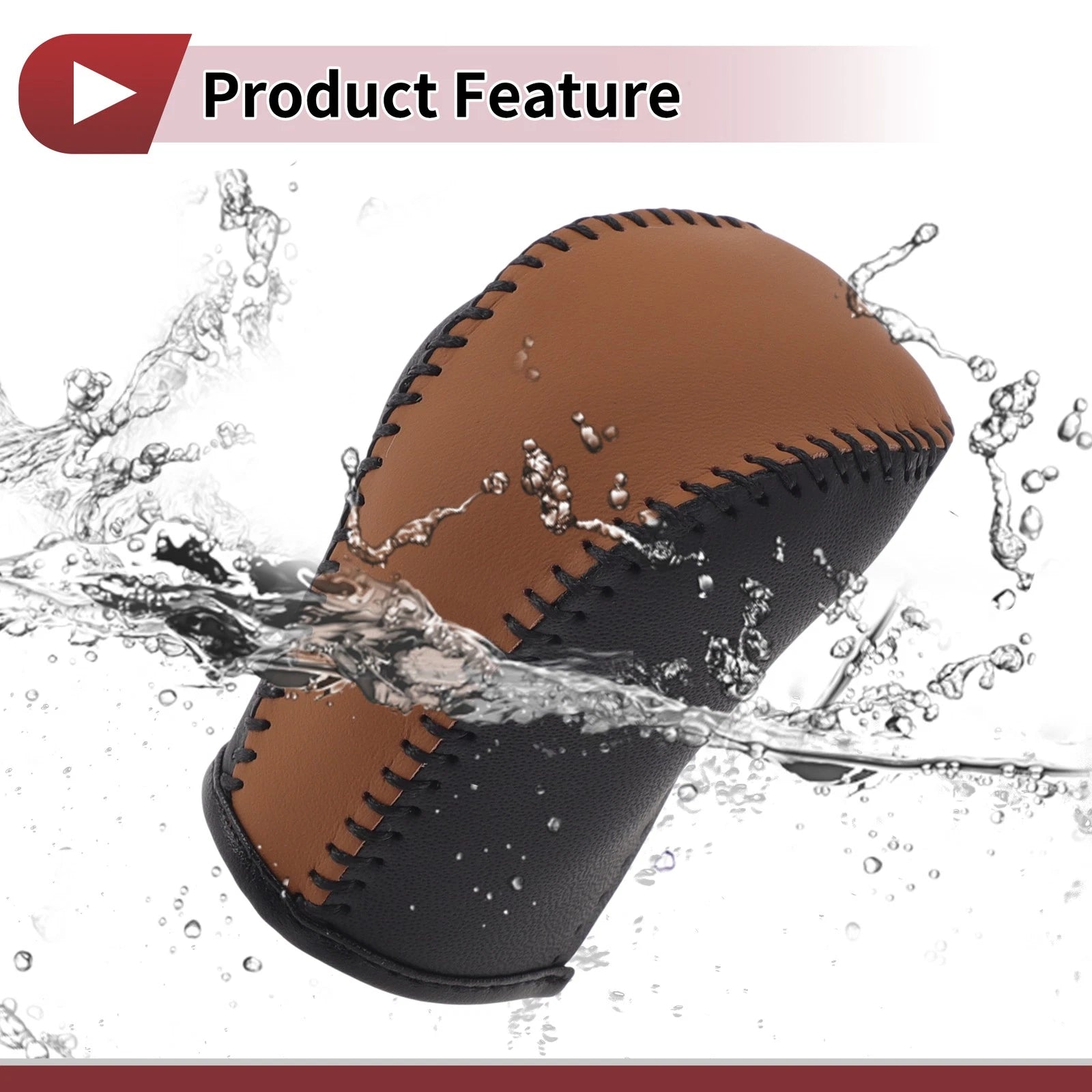 1 Pc Gear Shift Knob Cover for Subaru Forester (2006–2012) Brown Faux Leather