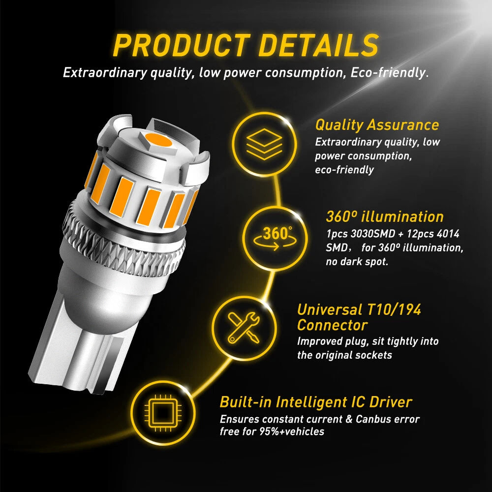 Set of 10 LED Side Marker Light Bulbs for Various Vehicles