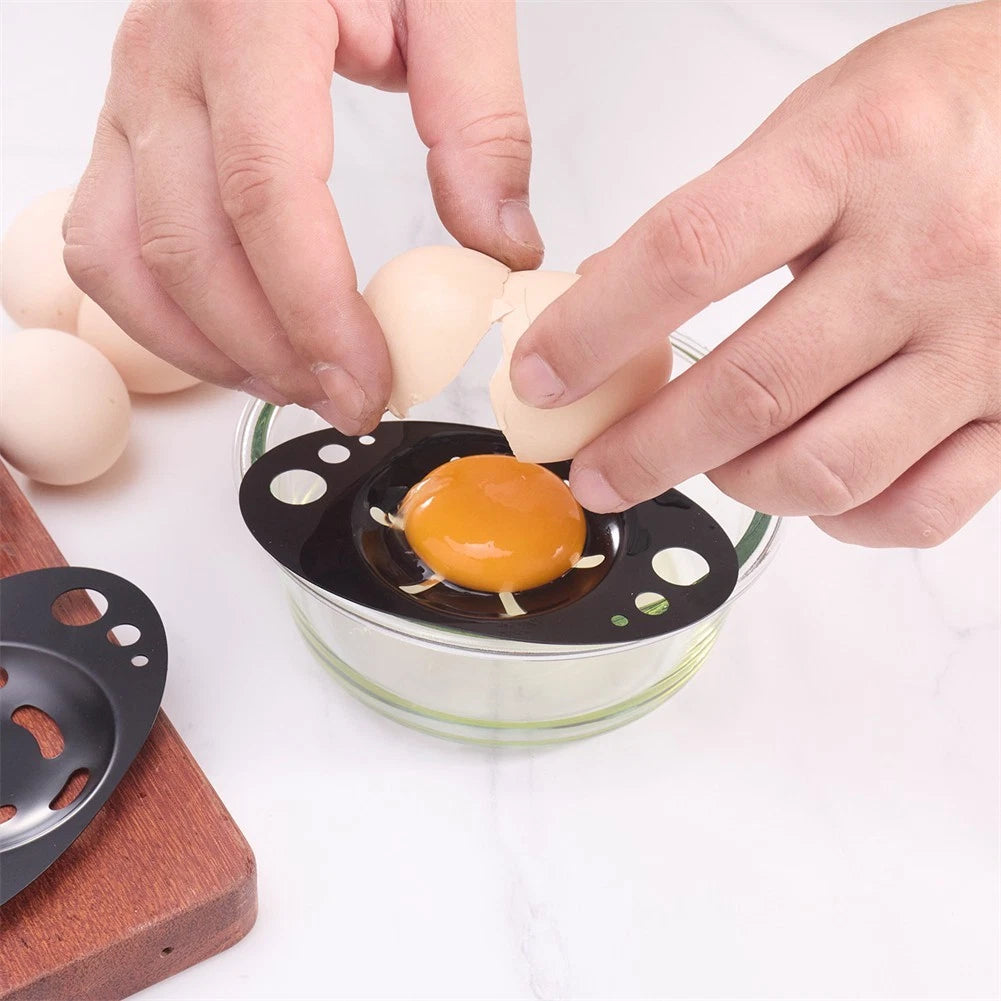 Set of 2 Stainless Steel Egg White Separator with Yolk Filter for Baking